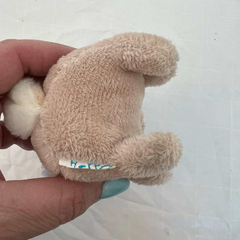 Rabbit bunny plush 4”‎ x 4” tan white Easter decor chubby cheeks